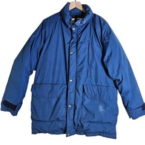 Vintage‎ The North Face 60s 70s Brown Label Down Coat Parka L Blue - Flaws